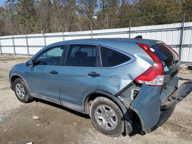 2HKRM3H30CH507953 - 2012 HONDA CR-V LX TEAL photo 2