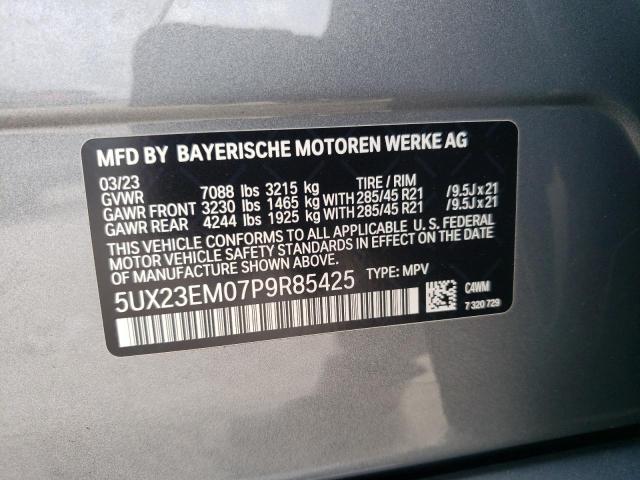 5UX23EM07P9R85425 - 2023 BMW X7 XDRIVE40I GRAY photo 13