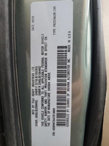 4S3BH675447619669 - 2004 SUBARU LEGACY OUTBACK AWP 绿色 照片 13