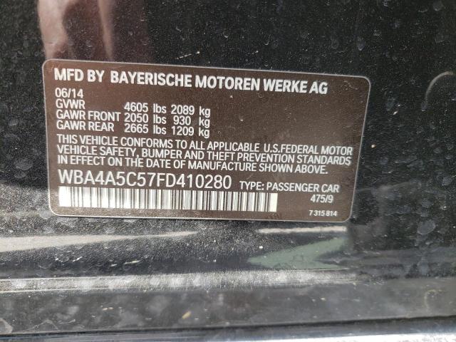 WBA4A5C57FD410280 - 2015 BMW 428 I GRAN COUPE BLACK photo 12
