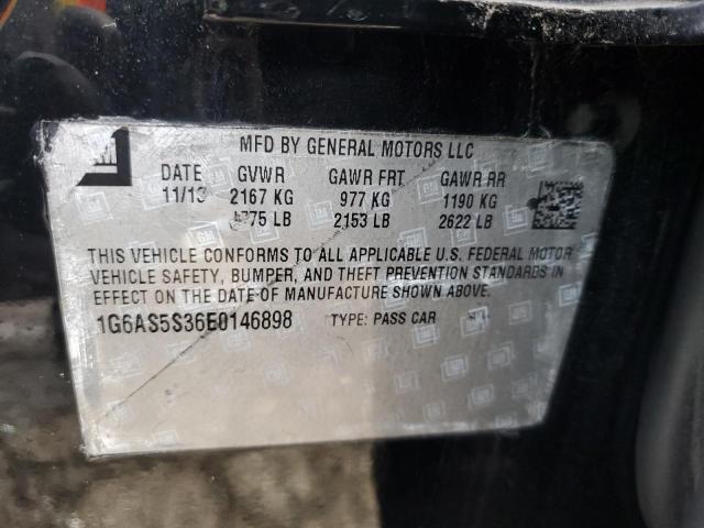 1G6AS5S36E0146898 - 2014 CADILLAC CTS PERFORMANCE COLLECTION Черный фото 12