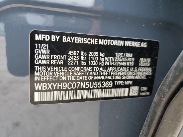 WBXYH9C07N5U55369 - 2022 BMW X2 SDRIVE28I GRAY photo 13