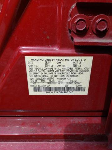 1N4BL21E08N405740 - 2008 NISSAN ALTIMA 3.5SE RED photo 12