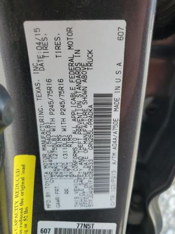 5TFJU4GN1FX082533 - 2015 TOYOTA TACOMA DOUBLE CAB PRERUNNER GRAY photo 13