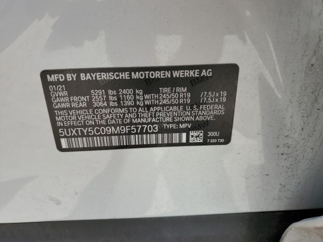 5UXTY5C09M9F57703 - 2021 BMW X3 XDRIVE30I WHITE photo 13