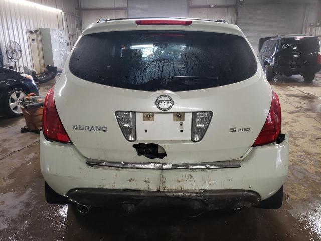 JN8AZ08W67W656217 - 2007 NISSAN MURANO SL WHITE photo 6