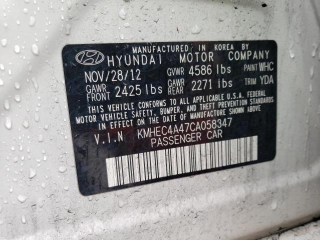 KMHEC4A47CA058347 - 2012 HYUNDAI SONATA HYBRID WHITE photo 13