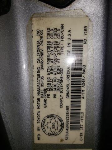 5TEUU42N66Z158485 - 2006 TOYOTA TACOMA ACCESS CAB ვერცხლისფერი ფოტო 13