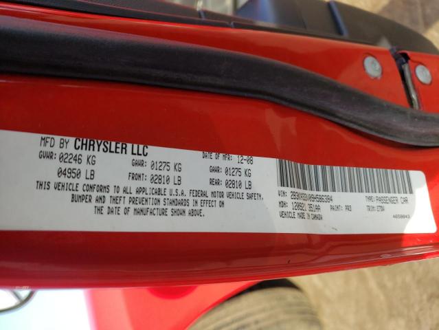 2B3KA33V09H586384 - 2009 DODGE CHARGER SXT RED photo 12