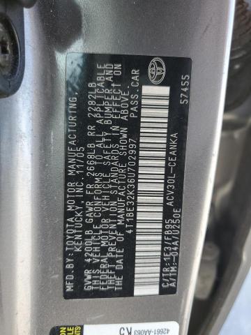 4T1BE32K36U702997 - 2006 TOYOTA CAMRY LE GRAY photo 12