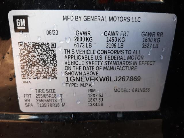 1GNEVFKW6LJ267869 - 2020 CHEVROLET TRAVERSE LS BLACK photo 13