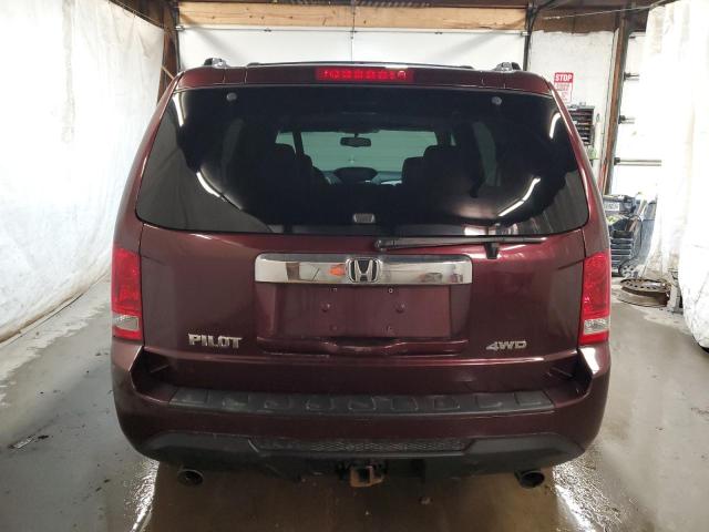 5FNYF4H54DB069063 - 2013 HONDA PILOT EXL BURGUNDY photo 6