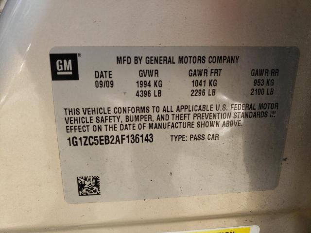 1G1ZC5EB2AF136143 - 2010 CHEVROLET MALIBU 1LT Brązowy zdjęcie 12