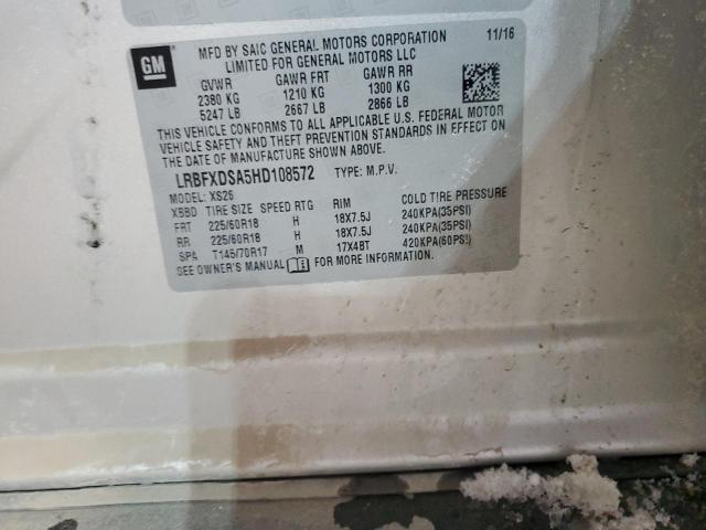 LRBFXDSA5HD108572 - 2017 BUICK ENVISION ESSENCE Արծաթագույն լուսանկար 13