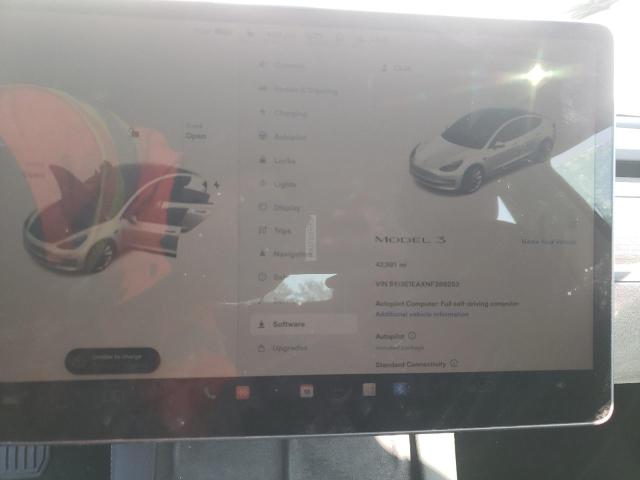 5YJ3E1EAXNF288253 - 2022 TESLA MODEL 3 WHITE photo 9