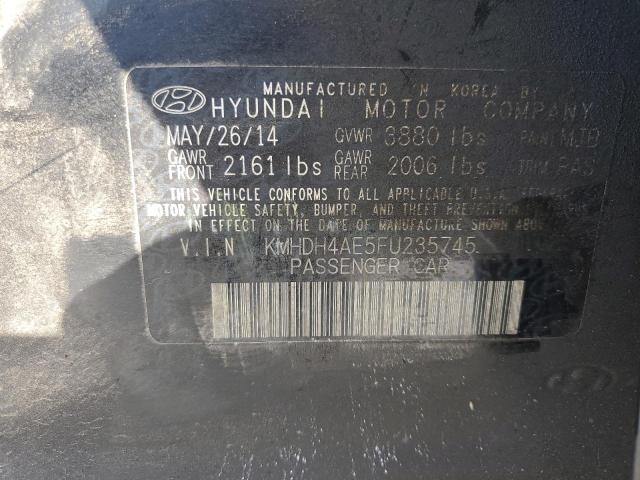 KMHDH4AE5FU235745 - 2015 HYUNDAI ELANTRA SE BLACK photo 12