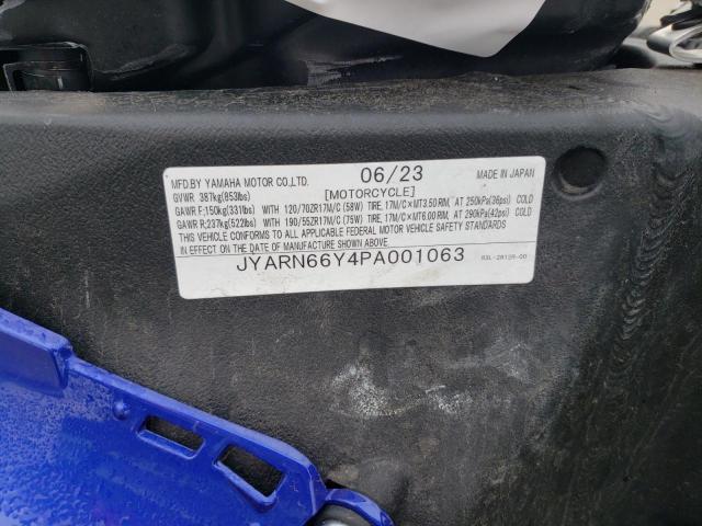 JYARN66Y4PA001063 - 2023 YAMAHA YZFR1 BLUE photo 10