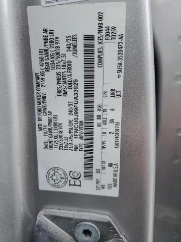 1FMCU0J99FUA33929 - 2015 FORD ESCAPE TITANIUM SILVER photo 13