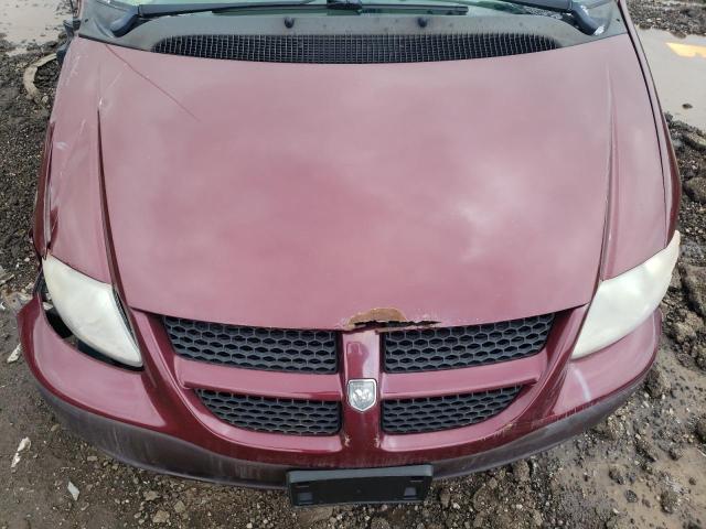 1B4GP25302B692385 - 2002 DODGE CARAVAN SE MAROON photo 12