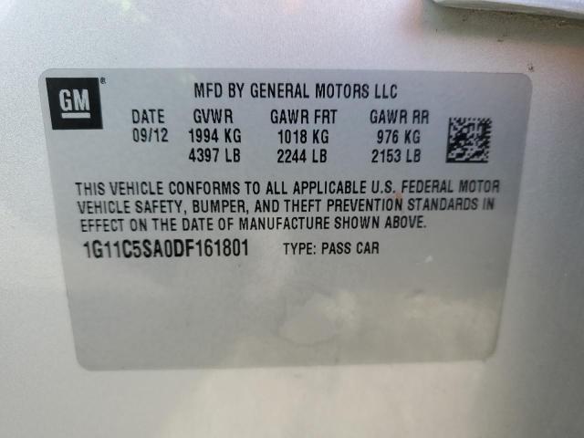 1G11C5SA0DF161801 - 2013 CHEVROLET MALIBU 1LT 银色 照片 13