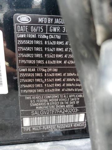 SALGV2TF7FA240203 - 2015 LAND ROVER RANGE ROVE AUTOBIOGRAPHY BLACK photo 13