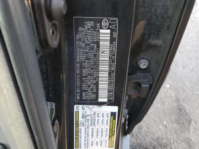 2T1BR32E26C699641 - 2006 TOYOTA COROLLA CE BLACK photo 12