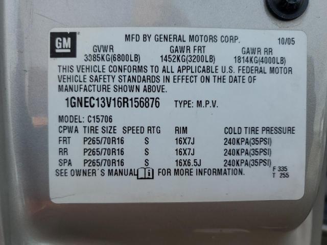 1GNEC13V16R156876 - 2006 CHEVROLET TAHOE C1500 TAN photo 13