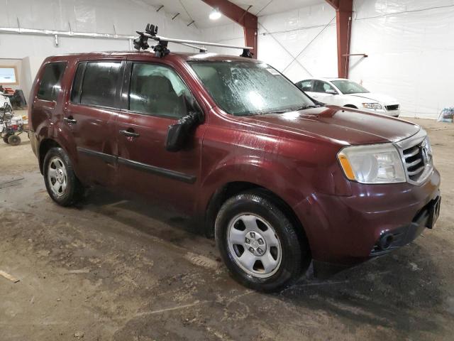 5FNYF4H20DB074962 - 2013 HONDA PILOT LX BURGUNDY photo 4