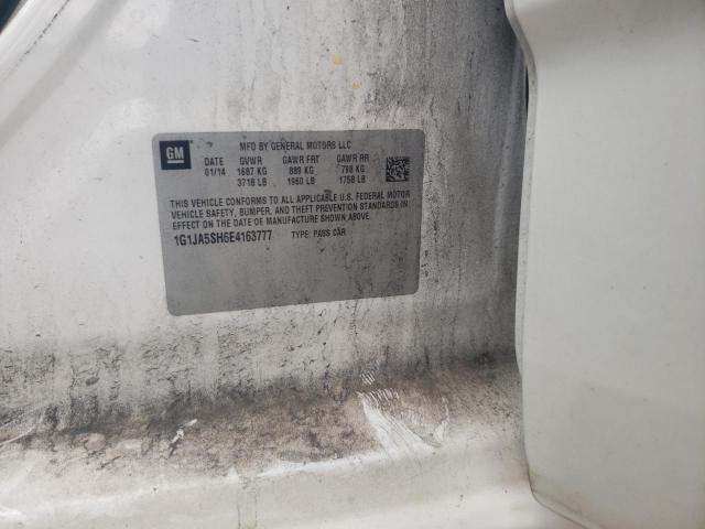 1G1JA5SH6E4163777 - 2014 CHEVROLET SONIC LS WHITE photo 12