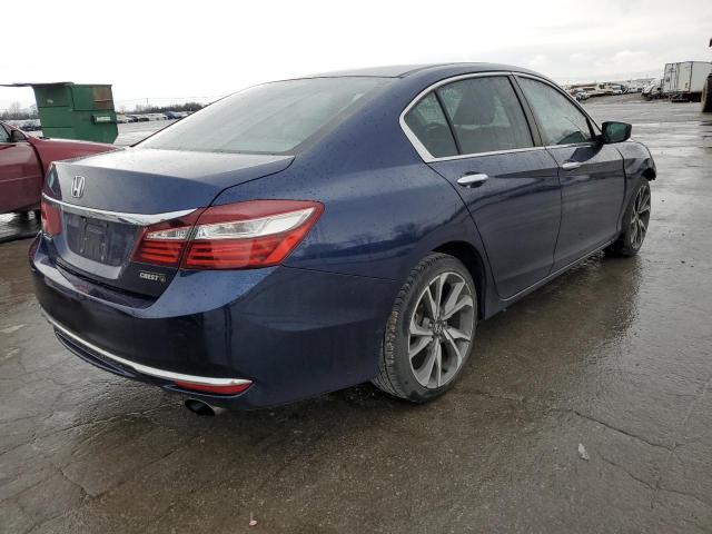 1HGCR2F45GA030061 - 2016 HONDA ACCORD LX BLUE photo 3