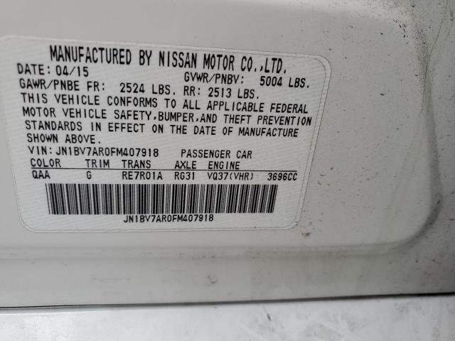 JN1BV7AR0FM407918 - 2015 INFINITI Q50 BASE WHITE photo 12