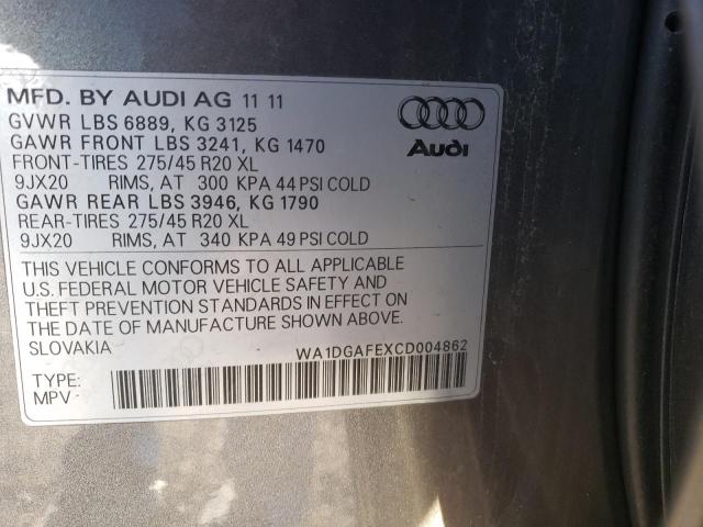 WA1DGAFEXCD004862 - 2012 AUDI Q7 PRESTIGE GRAY photo 13