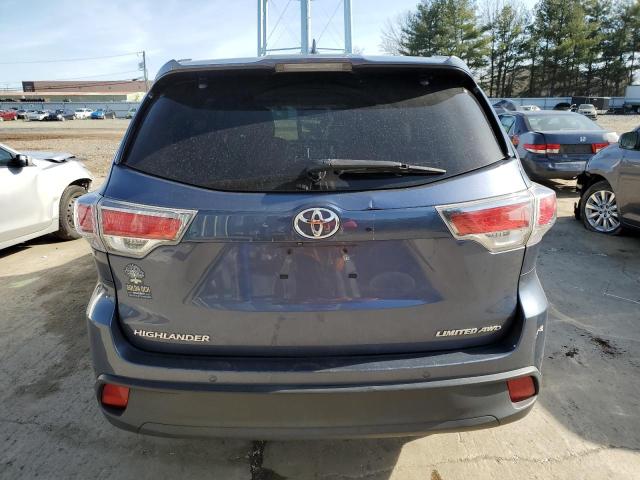 5TDDKRFH4ES032077 - 2014 TOYOTA HIGHLANDER LIMITED BLUE photo 6