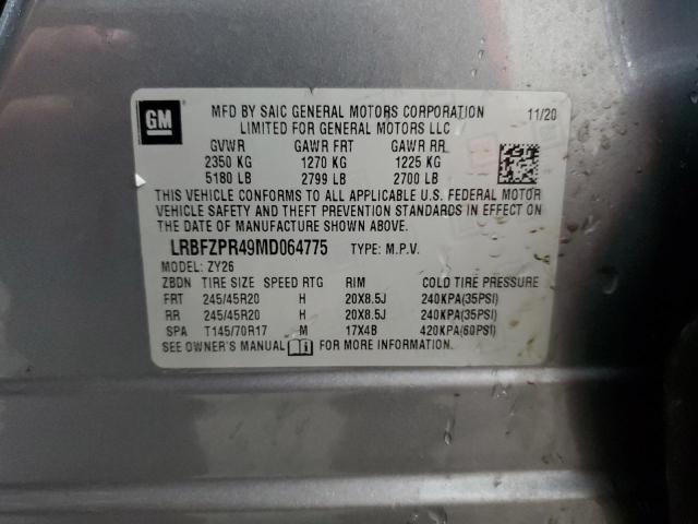 LRBFZPR49MD064775 - 2021 BUICK ENVISION ESSENCE ნაცრისფერი ფოტო 13