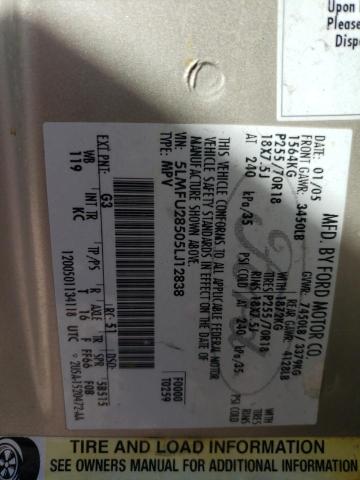 5LMFU28505LJ12838 - 2005 LINCOLN NAVIGATOR ოქროსფერი ფოტო 13