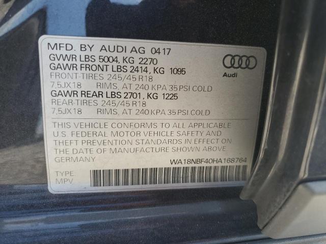 WA18NBF40HA168764 - 2017 AUDI A4 ALLROAD PREMIUM PLUS BLUE photo 12