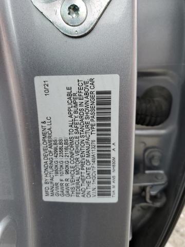 1HGCV1F14MA113276 - 2021 HONDA ACCORD LX SILVER photo 12