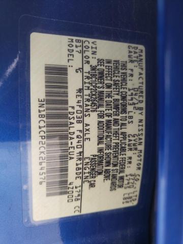 3N1BC1CP2CK264576 - 2012 NISSAN VERSA S BLUE photo 13