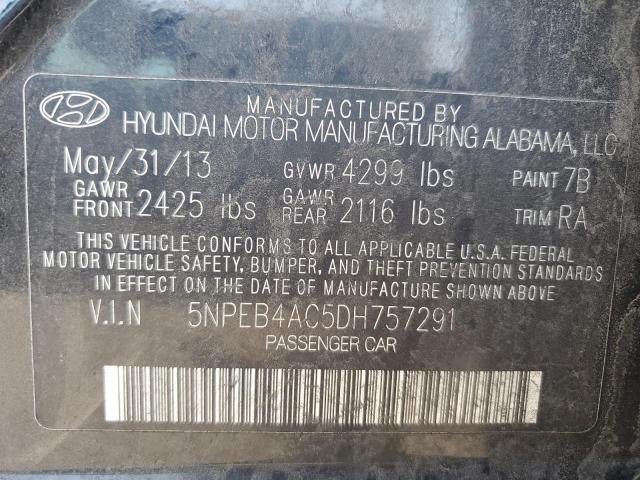 5NPEB4AC5DH757291 - 2013 HYUNDAI SONATA GLS BLUE photo 12