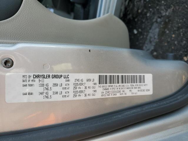 2C4RC1CG3CR163345 - 2012 CHRYSLER TOWN & COU TOURING L SILVER photo 13