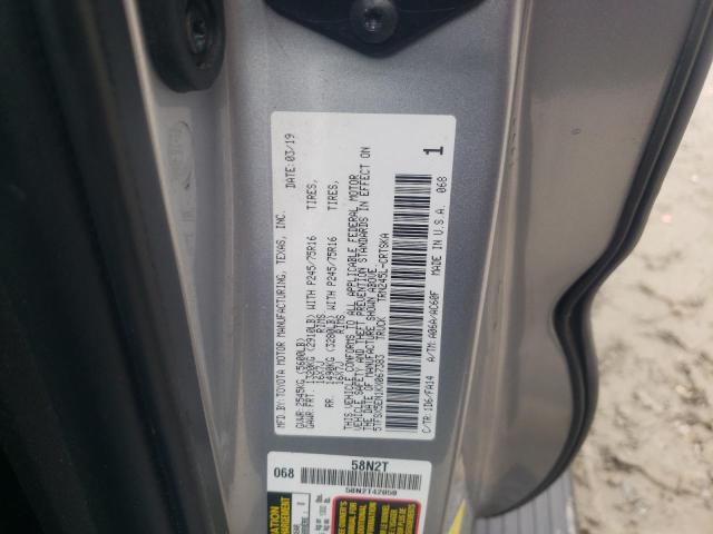 5TFSX5EN1KX067383 - 2019 TOYOTA TACOMA ACCESS CAB ვერცხლისფერი ფოტო 12