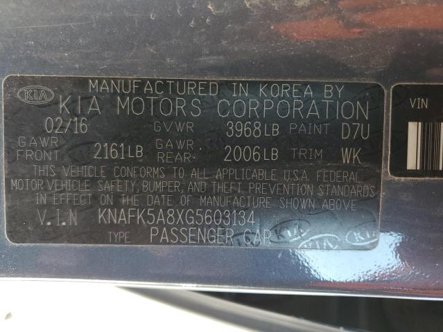 KNAFK5A8XG5603134 - 2016 KIA FORTE LX BLUE photo 13