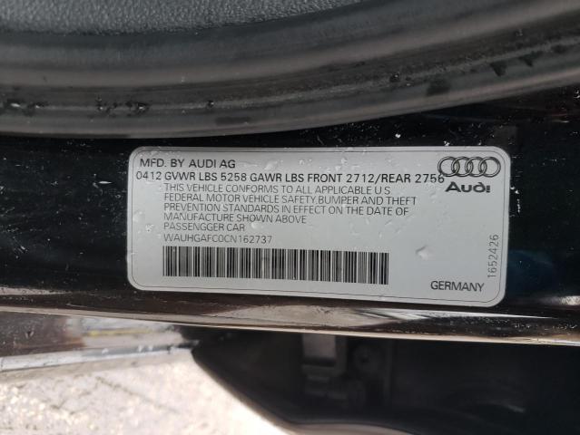 WAUHGAFC0CN162737 - 2012 AUDI A6 PRESTIGE შავი ფოტო 12