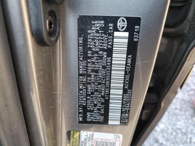 4T1BE30K95U535496 - 2005 TOYOTA CAMRY LE CHARCOAL photo 12