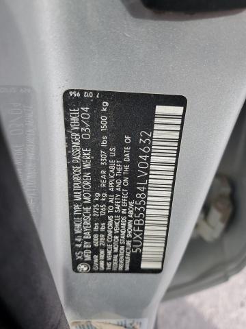 5UXFB53584LV04632 - 2004 BMW X5 4.4I SILVER photo 13