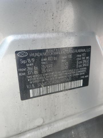 5NMS2CAD6LH175671 - 2020 HYUNDAI SANTA FE SE SILVER photo 12