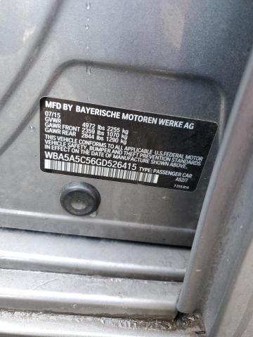 WBA5A5C56GD526415 - 2016 BMW 528I I GRAY photo 12
