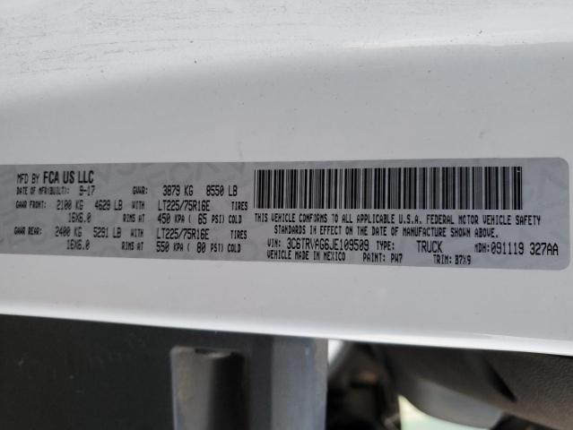 3C6TRVAG6JE109509 - 2018 RAM PROMASTER 1500 STANDARD WHITE photo 14