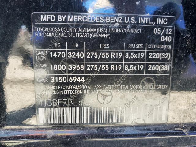 4JGBF7BE6CA796708 - 2012 MERCEDES-BENZ GL 450 4MATIC BLACK photo 13