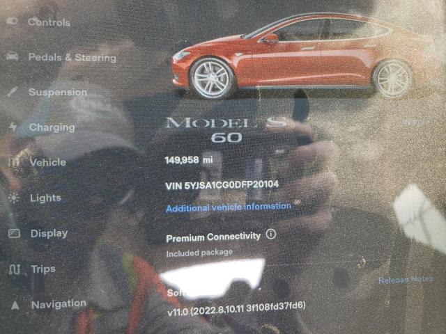 5YJSA1CG0DFP20104 - 2013 TESLA MODEL S წითელი ფოტო 9